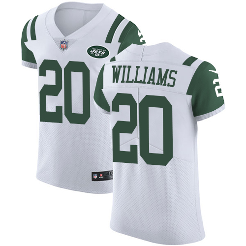 Nike Jets #20 Marcus Williams White Men's Stitched NFL Vapor Untouchable Elite Jersey - Click Image to Close